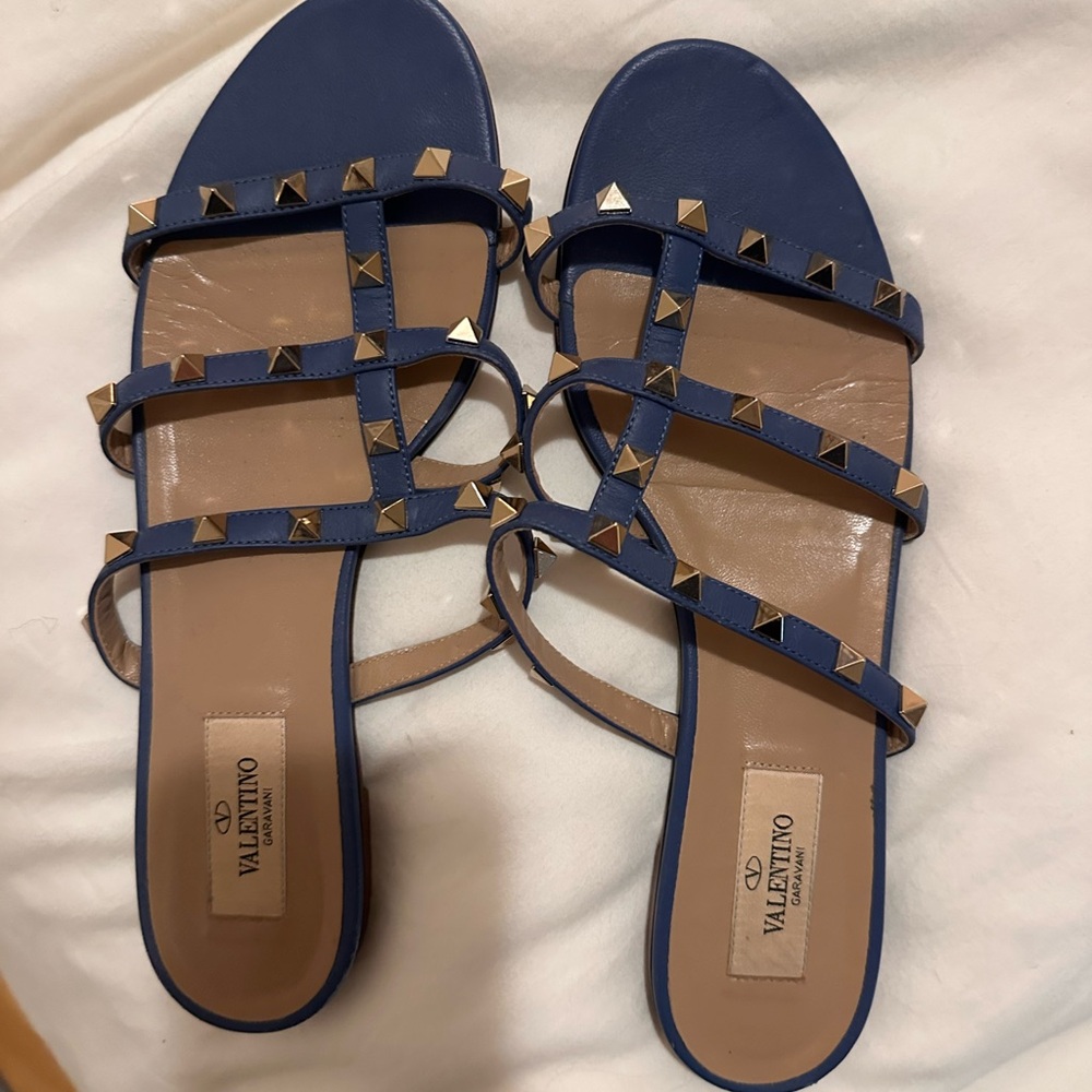 Valentino Blue Studded Sandals